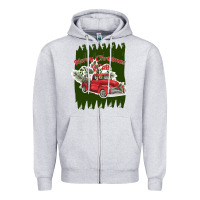 Heather Grey merry christmas y'all truck Zipper Hoodie - Bettercallsaul