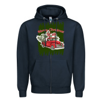 Navy merry christmas y'all truck Zipper Hoodie - Bettercallsaul