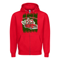 Red merry christmas y'all truck Zipper Hoodie - Bettercallsaul