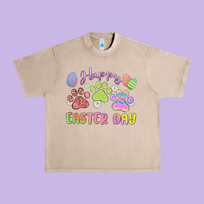 Happy Easter Day Paws Urban Heavy Tee Designed By Maliassmallbusiness