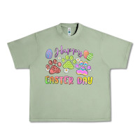 Oil Green happy easter day paws Urban Heavy Tee - MaliasSmallBusiness