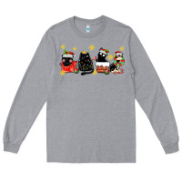 Heather Grey christmas cats Long Sleeve Tee - MaliasSmallBusiness