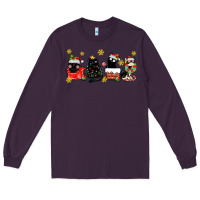 Plum christmas cats Long Sleeve Tee - MaliasSmallBusiness