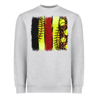 Heather Grey softball brushstroke Heavyweight Sweatshirt - NancyCooperArtShop