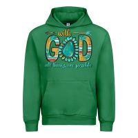 Emerald with god all things are possible with turquoise gemstone bbs Urban Hoodie - BundleAndBundleShop