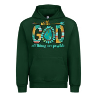 Forest Green with god all things are possible with turquoise gemstone bbs Urban Hoodie - BundleAndBundleShop