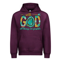 Mauve Wine with god all things are possible with turquoise gemstone bbs Urban Hoodie - BundleAndBundleShop