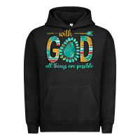 Pigment Black with god all things are possible with turquoise gemstone bbs Urban Hoodie - BundleAndBundleShop