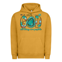 Pigment Peanut Butter with god all things are possible with turquoise gemstone bbs Urban Hoodie - BundleAndBundleShop