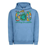 Pigment Pebble Blue with god all things are possible with turquoise gemstone bbs Urban Hoodie - BundleAndBundleShop