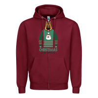 Burgundy German shepherd dog Christmas Zipper Hoodie - Bettercallsaul