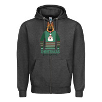 Charcoal Heather German shepherd dog Christmas Zipper Hoodie - Bettercallsaul