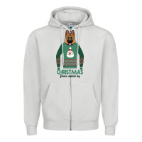 Dove Grey German shepherd dog Christmas Zipper Hoodie - Bettercallsaul