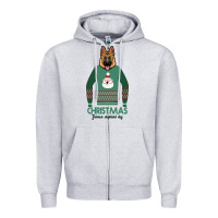 Heather Grey German shepherd dog Christmas Zipper Hoodie - Bettercallsaul