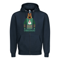 Navy German shepherd dog Christmas Zipper Hoodie - Bettercallsaul