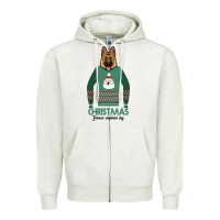 Oatmeal Heather German shepherd dog Christmas Zipper Hoodie - Bettercallsaul