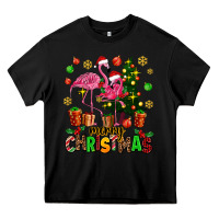 Black flamingo merry christmas Heavy Core Tee - AdoDesignShop