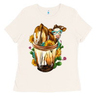Bone simmental cow bobba cup Ladies Tee - FaDigitalArtStudio