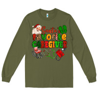 Army Green santas favorite caregiver Long Sleeve Tee - MaliasSmallBusiness