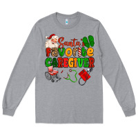 Heather Grey santas favorite caregiver Long Sleeve Tee - MaliasSmallBusiness