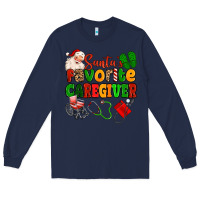 Navy santas favorite caregiver Long Sleeve Tee - MaliasSmallBusiness