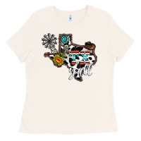 Bone tx yall western Ladies Tee - CowhideDigitalArt