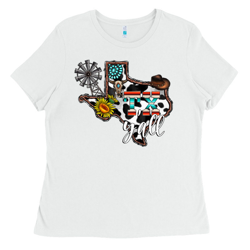 Tx Yall Western Ladies Tee by CowhideDigitalArt | Teevron