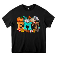 Black emt with fall Heavy Core Tee - AdoDesignShop