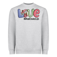 Heather Grey love real estate life Heavyweight Sweatshirt - MaliasSmallBusiness