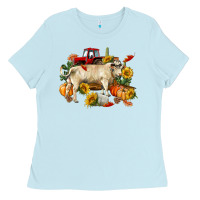 Baby Blue Fall charolais bull Ladies Tee - RanaPortraitStore
