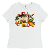 White Fall charolais bull Ladies Tee - RanaPortraitStore