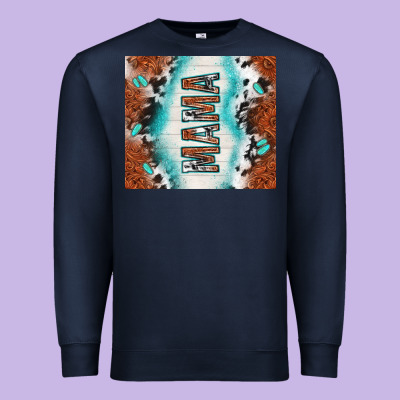 Tooled Leather And Cowhide Mama Premium Sweatshirt Designed By Tumblerdesignbyshophia