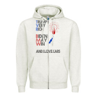 Oatmeal Heather trump biden cars Zipper Hoodie - Bettercallsaul
