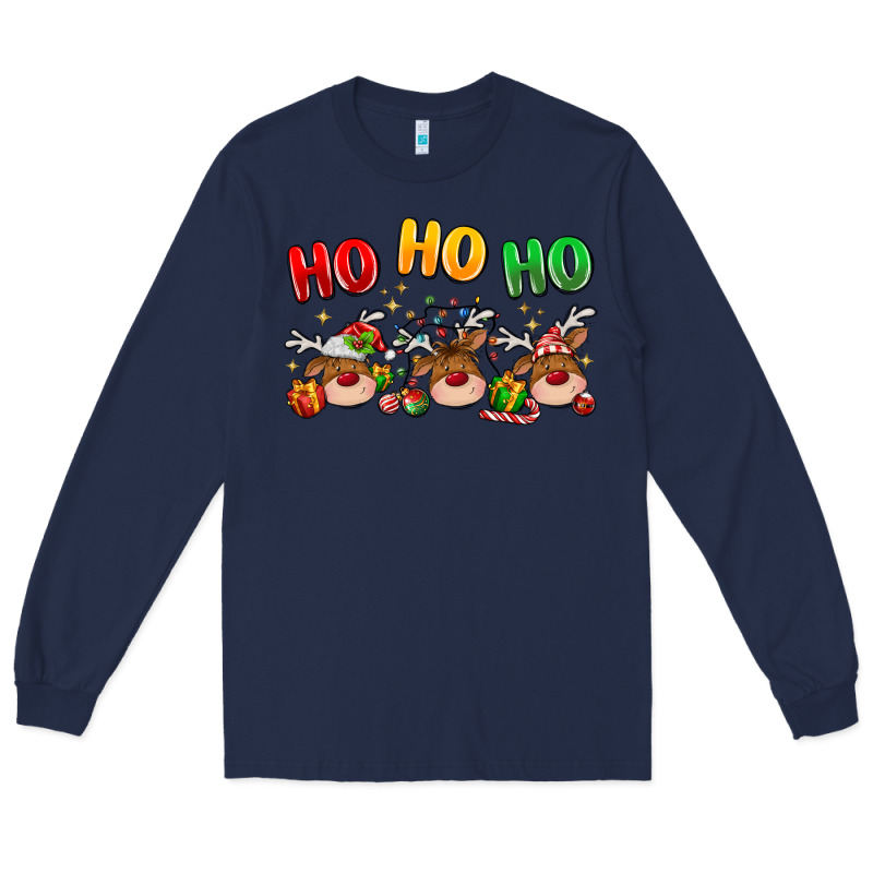 Ho Ho Ho Reindeer Long Sleeve Tee by MaliasSmallBusiness | Teevron
