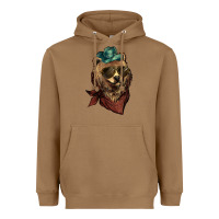 Toasted Coconut Bear cowboy bandana glasses Heavyweight Hoodie - HowdyJamesFarm