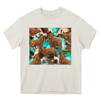 Cream astec cowhide highlands cow Heavy Core Tee - BarkalooDesign