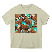 Mossy astec cowhide highlands cow Heavy Core Tee - BarkalooDesign