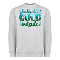 Heather Grey baby its cold outside Heavyweight Sweatshirt - NancyCooperArtShop