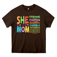 Chocolate Brown she is mom Heavy Core Tee - JahusDesignShop