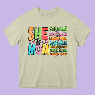 She Is Mom Heavy Core Tee Designed By Jahusdesignshop