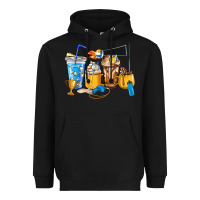 Black Volleyball coffee cups Heavyweight Hoodie - HowdyJamesFarm