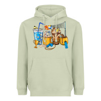 Matcha Volleyball coffee cups Heavyweight Hoodie - HowdyJamesFarm