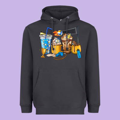 Volleyball Coffee Cups Heavyweight Hoodie Designed By Howdyjamesfarm