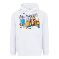 White Volleyball coffee cups Heavyweight Hoodie - HowdyJamesFarm