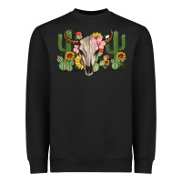 Black bull skull with cactus Heavyweight Sweatshirt - MaliasSmallBusiness