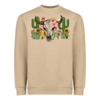 Mushroom bull skull with cactus Heavyweight Sweatshirt - MaliasSmallBusiness