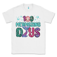 White 100 mermazing days Classic Tee - MaliasSmallBusiness