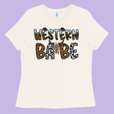Western Babe Ladies Tee Designed By Cowhidedigitalart