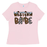 Bubblegum Pink western babe Ladies Tee - CowhideDigitalArt