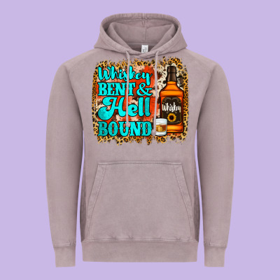 Whiskey Bent And Hell Bound Vintage Hoodie Designed By Jasminsmagicworld